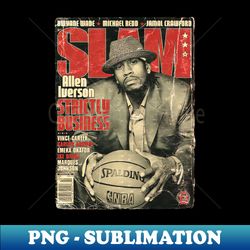 COVER BASKETBALL - ALLEN IVERSON STRICTLY BUSINESS - Decorative Sublimation PNG File - Bring Your Designs to Life