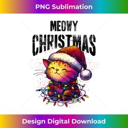 Meow Christmas Funny Cat Mom Cat Dad Christmas Cat Tank To - Sublimation-Optimized PNG File - Access the Spectrum of Sublimation Artistry