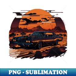Pontiac Gto racing on a desert road - Unique Sublimation PNG Download - Boost Your Success with this Inspirational PNG Download