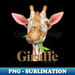 Cute Gentle Giraffe on a Giraffe lovers tee - Unique Sublimation PNG Download - Perfect for Sublimation Art