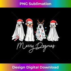 Merry Dogmas Santa Dog Ghost Dog Mom Xmas Christmas Pajama Tank - Minimalist Sublimation Digital File - Tailor-Made for Sublimation Craftsmanship