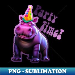 Party Time Hippo - Instant Sublimation Digital Download - Instantly Transform Your Sublimation Projects