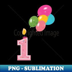 happy first birthday colorful balloon - premium sublimation digital download - create with confidence
