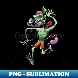 Creepy zombie in trouble while running and falling apart - PNG Transparent Sublimation File - Bold & Eye-catching