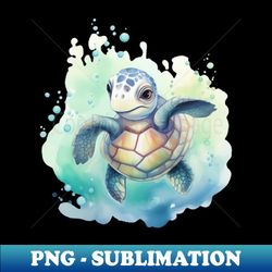 Deep Sea Baby Turtle Adventure - Fun and Cute Underwater - Instant PNG Sublimation Download - Spice Up Your Sublimation Projects