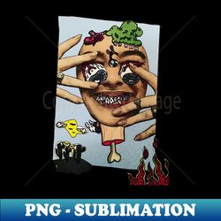 Heads Done In - Psychedelic Third Eye Horror Collage Art - High-Resolution PNG Sublimation File - Instantly Transform Your Sublimation Projects