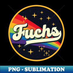 Fuchs  Rainbow In Space Vintage Style - PNG Sublimation Digital Download - Perfect for Creative Projects