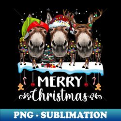 Funny Donkey Xmas Color Lights Merry Christmas - High-Resolution PNG Sublimation File - Perfect for Sublimation Mastery