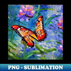 oil on canvas illustration impressionistic butterfly - instant png sublimation download - perfect for sublimation art