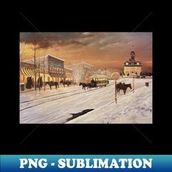 cottonwood in winter oil on canvas - vintage sublimation png download - revolutionize your designs