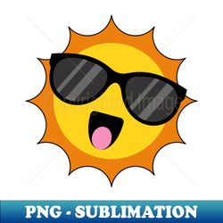 Kawaii Happy Sun with Sunglasses - Unique Sublimation PNG Download - Enhance Your Apparel with Stunning Detail