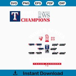 Texas World Series Champions Milestone Schedule SVG File