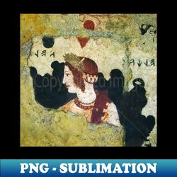 VELIA ETRUSCAN NOBLE WOMAN PORTRAIT Antique Tarquinia Fresco - Special Edition Sublimation PNG File - Unleash Your Inner Rebellion