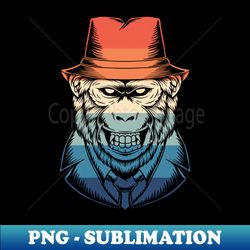Retro Gorilla Detective - Vintage Sublimation PNG Download - Add a Festive Touch to Every Day