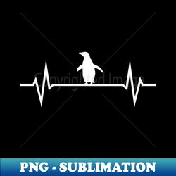 Penguin Heartbeat - Instant Sublimation Digital Download - Vibrant and Eye-Catching Typography