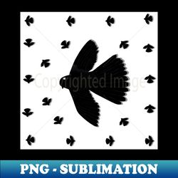 Pattern Black Morph Fantail New Zealand Bird Species - PNG Transparent Sublimation Design - Unlock Vibrant Sublimation Designs