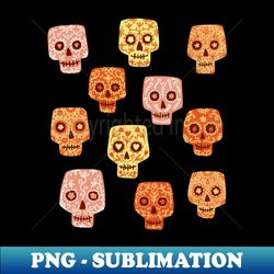 Dia de los Muertos Mexican Decorated Skull Art - Stylish Sublimation Digital Download - Boost Your Success with this Inspirational PNG Download
