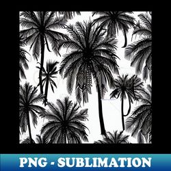 tropical escape monochrome silhouette background pattern - elegant sublimation png download - unleash your inner rebellion