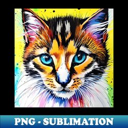 Cute colourful Kitten - Water colour painting 3 - Exclusive Sublimation Digital File - Perfect for Sublimation Mastery