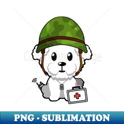 Cute furry dog is an army medic - Retro PNG Sublimation Digital Download - Vibrant and Eye-Catching Typography