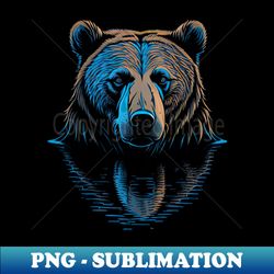 big bear in water - png transparent sublimation file - perfect for personalization