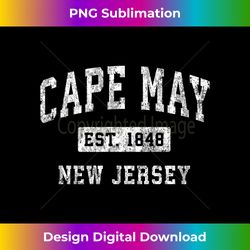 Cape May New Jersey NJ Vintage Established Sports Design Long Sl - Crafted Sublimation Digital Download - Tailor-Made for Sublimation Craftsmanship
