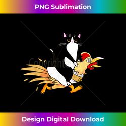 Tuxedo Cat Riding a Chicken for Men Women Catfa - Timeless PNG Sublimation Download - Reimagine Your Sublimation Pieces