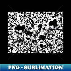 Black and White Violets and Gravel - Aesthetic Sublimation Digital File - Stunning Sublimation Graphics