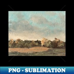 Muted Tone Golden Landscape Oil Painting - Vintage Sublimation PNG Download - Enhance Your Apparel with Stunning Detail