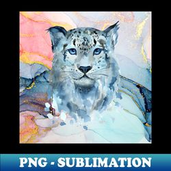 Painted Snow Leopard - Signature Sublimation PNG File - Bold & Eye-catching