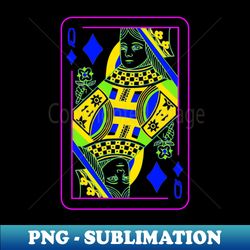 Queen of Diamonds Bright Mode - High-Resolution PNG Sublimation File - Unleash Your Creativity