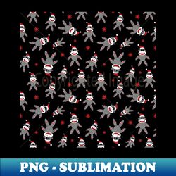 christmas sock monkey pattern - unique sublimation png download - perfect for sublimation art