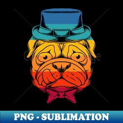 Dog Pug Retro Hat - PNG Transparent Sublimation Design - Perfect for Personalization