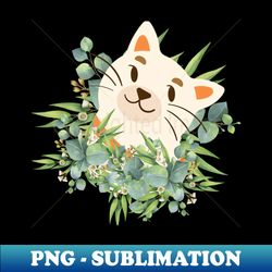 Flower cat - PNG Transparent Sublimation Design - Unleash Your Inner Rebellion