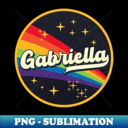Gabriella -  Rainbow In Space Vintage Style - Signature Sublimation PNG File - Perfect for Creative Projects