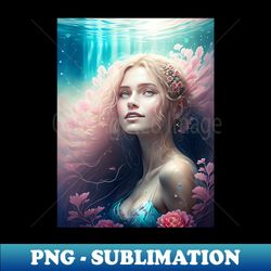 Portrait of beautiful water nymph - Special Edition Sublimation PNG File - Enhance Your Apparel with Stunning Detail