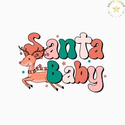 Retro Christmas Santa Baby Reindeer SVG Cutting Digital File