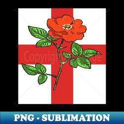 St George Ensign and Tudor Rose England Fan - Retro PNG Sublimation Digital Download - Vibrant and Eye-Catching Typography