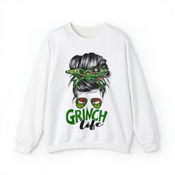 Grinch Life Christmas Unisex Heavy BlendT Crewneck Sweatshirt