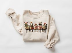 Sheep Christmas Light Sweatshirt, Christmas Sheeps Sweater, Funny Farm Animal Xmas Shirt, Sheep Lover Christmas T-shirt,