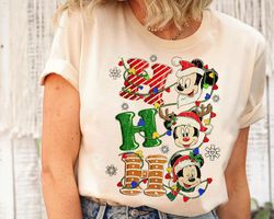Vintage Disney Mickey Mouse Christmas Lights Ho Ho Ho Shirt, Santa Mickey Mickeys Very Merry Xmas 2023 Tshirt, Disneylan