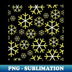 Yellow Christmas Snowflakes Pattern - Unique Sublimation PNG Download - Add a Festive Touch to Every Day