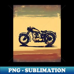 Retro Watercolor Hand Painted Motorcycle - Instant PNG Sublimation Download - Unleash Your Creativity