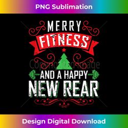 Merry Fitness And A Happy New Rear Christmas Holiday Workout Tank - Bespoke Sublimation Digital File - Access the Spectrum of Sublimation Artistry
