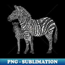 Swirly Zebra Family - Vintage Sublimation PNG Download - Bold & Eye-catching