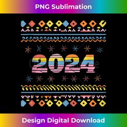 Happy New Year 2024 Hello 2024 Funny Party Family Christmas Tank To - Luxe Sublimation PNG Download - Access the Spectrum of Sublimation Artistry