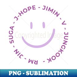 BTS Names - Happy Smile Face - Trendy Sublimation Digital Download - Bring Your Designs to Life