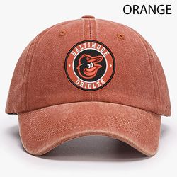 MLB Baltimore Orioles Embroidered Distressed Hat, MLB Orioles Embroidered Hat, MLB Football Team Vintage Hat