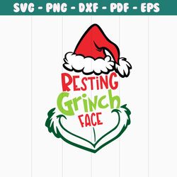 Resting Grinch Face Funny Christmas SVG Cutting Digital File