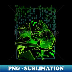 Hacker Cat - Retro PNG Sublimation Digital Download - Enhance Your Apparel with Stunning Detail